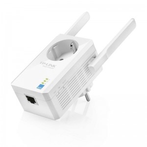 Extensor de Rango Wi Fi a 300 Mbps con enchufe adicional ElTL WA860RE de TP LINK esta disenado para expandir comodamente lacobe