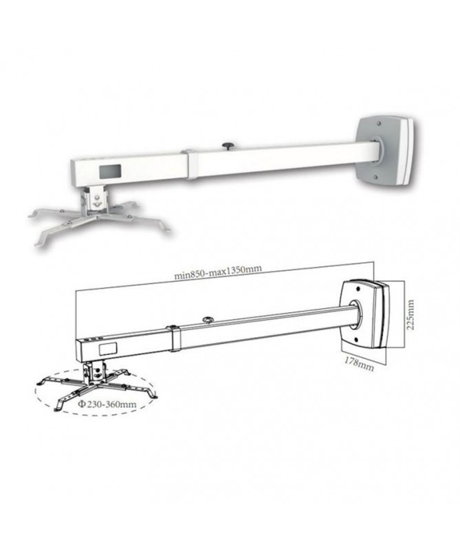 pSoporte extensible de montaje en pared para proyectores de corto alcance max 10KgbrEste soporte le permite un posicionamiento pSoporte extensible de montaje en pared para proyectores de corto alcance max 10KgbrEste soporte le permite un posicionamiento
