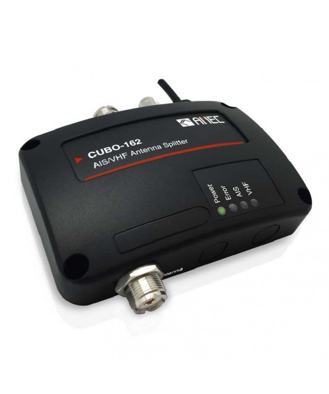 pEl diplexor de senal VHF AIS CUBO 162 es el repartidor de antena AIS de AMED que permite el uso de la radio VHF y el transpond