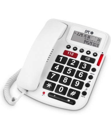 PEl telefono SPCtelecom 3293 es un telefono bipieza especial EMERGENCIA que se caracteriza por su tecla de emergencia de color 