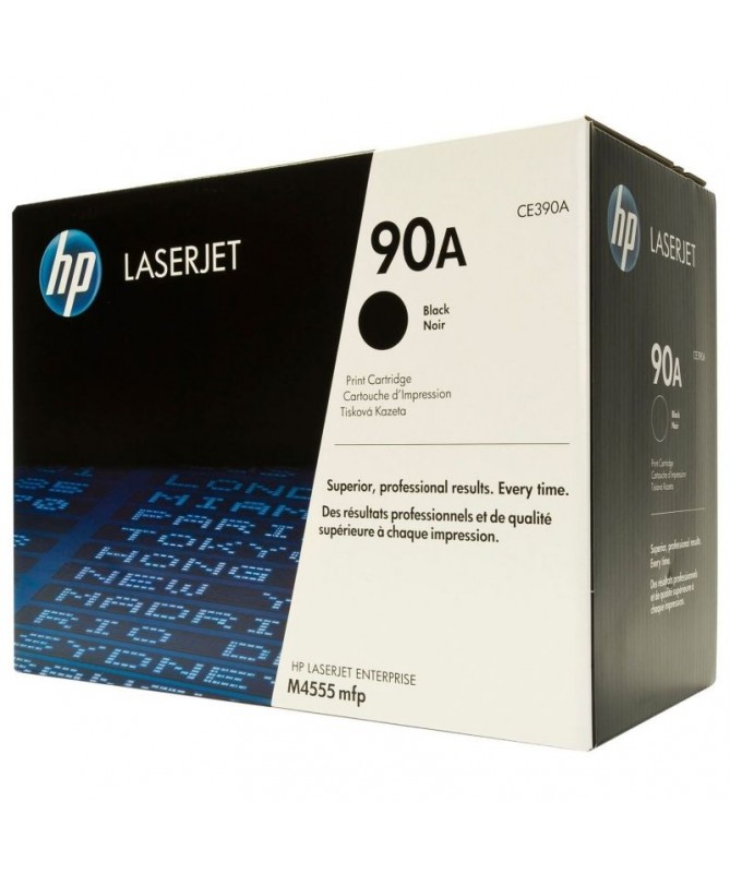 Los cartuchos de toner HP 90A LaserJet producen documentos decalidad profesional constantemente y aumentan la eficacia de suofi