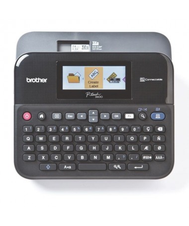 pRotuladora de sobremesa con teclado QWERTY pantalla LCD a color y reconocimiento de color de cinta permite crear etiquetas mas