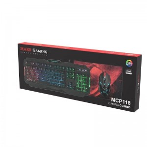 pDisfruta de una increible iluminacion RGB para tu escritorio El MCP118 te ofrece una genial combinacion de teclado raton y alf