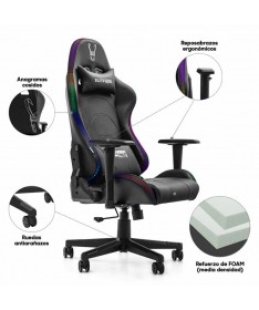 pSilla gaming ergonomica con iluminacion Led configurable en color mediante APPbrUn Arco iris de ColorbrbrLa silla de diseno Ra