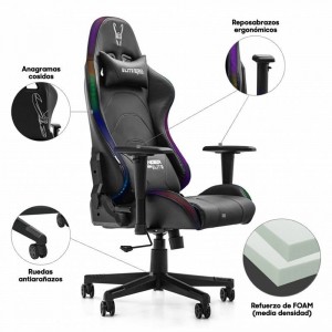 pSilla gaming ergonomica con iluminacion Led configurable en color mediante APPbrUn Arco iris de ColorbrbrLa silla de diseno Ra