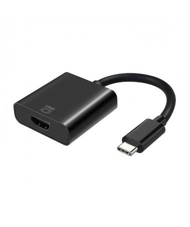 pConversor USB C a HDMI 20 con conector USB C macho en un extremo y HDMI 4K 20 hembra en el otrobrul liEl puerto HDMI soporta l
