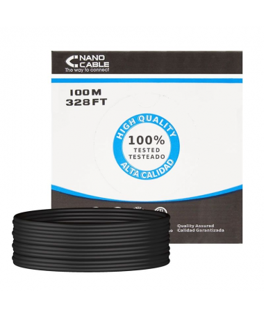 pBobina cable de red Cat 5e UTP AWG24 rigido calidad garantizada para uso exterior La capa exterior del cable esta fabricada co