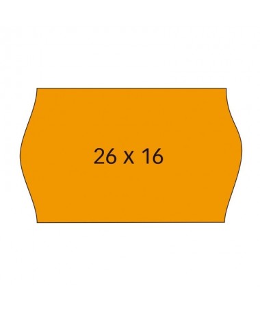 pEtiquetas naranjas tamano 26 x 16 mm para maquinas etiquetadoras de precios de 2 lineas Pack con 6 rollos 1000 etiquetas rollo