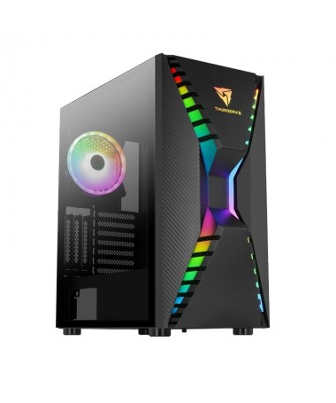 pLa caja gaming CRONUS le dara a tu setup un look dinamico y elegante gracias a su diseno RGB LED en X delbrpanel frontal Da vi