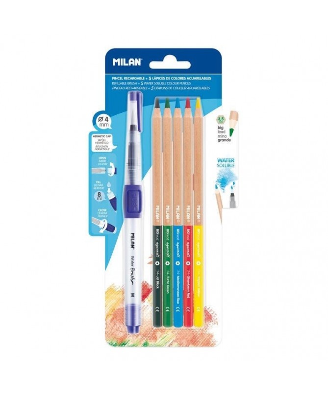 PPincel con deposito recargable de 8 ml para agua Adecuado para pintar con lapices acuarelables pastillas de acuarela tintas o PPincel con deposito recargable de 8 ml para agua Adecuado para pintar con lapices acuarelables pastillas de acuarela tintas o