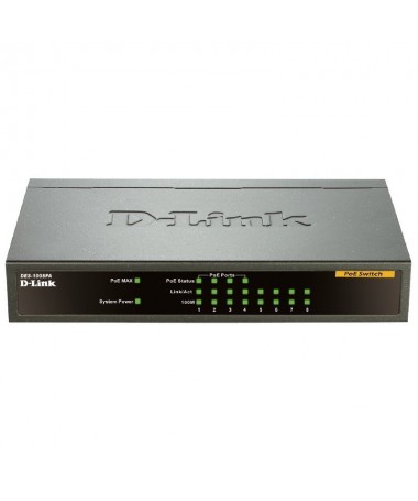 pEl conmutador de escritorio PoE Fast Ethernet de 8 puertos D Link DES 1008PA permite a los usuarios domesticos y de oficina co