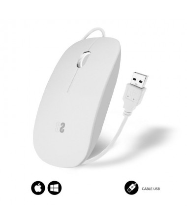 pEste mouse con cable USB se puede llevar a cualquier parte ocupa poco espacio Por su forma plana se adapta perfectamente a la 