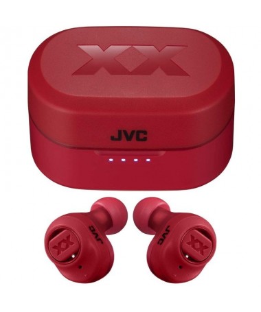 pLos auriculares HA XC50T R inalambricos en color rojo de estilo urbano son excelentes para disfrutar de un sonido de graves ex