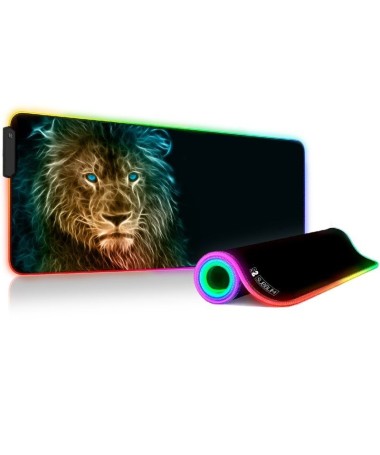 p ph2Alfombrill Raton con Luz LED RGB Lion 9 colores Extra Grande h2pbr pul liVersion extra grande de 800x300x4 mm permite aloj