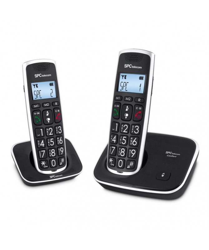 p pEl SPCtelecom 7608 es un comodo telefono inalambrico con pantalla grande y teclas grandes que ses presenta en un elegante ac